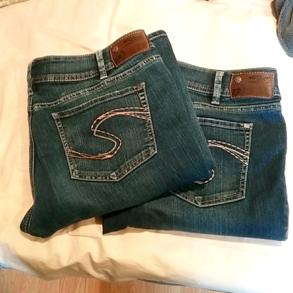 2 pairs 34/37 Silver Suki Tall jeans from Long Tall Sally